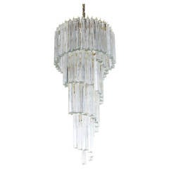 Spiral Venini Crystal Chandelier