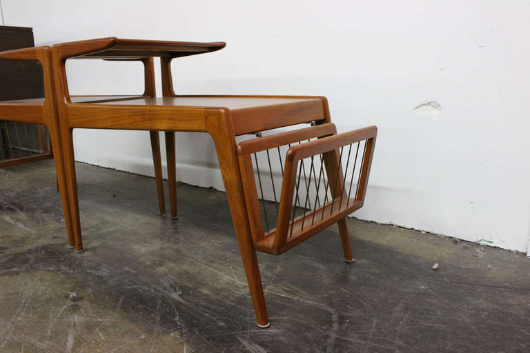 20th Century Pair Danish Teak Side Tables by Kurt Ostervig