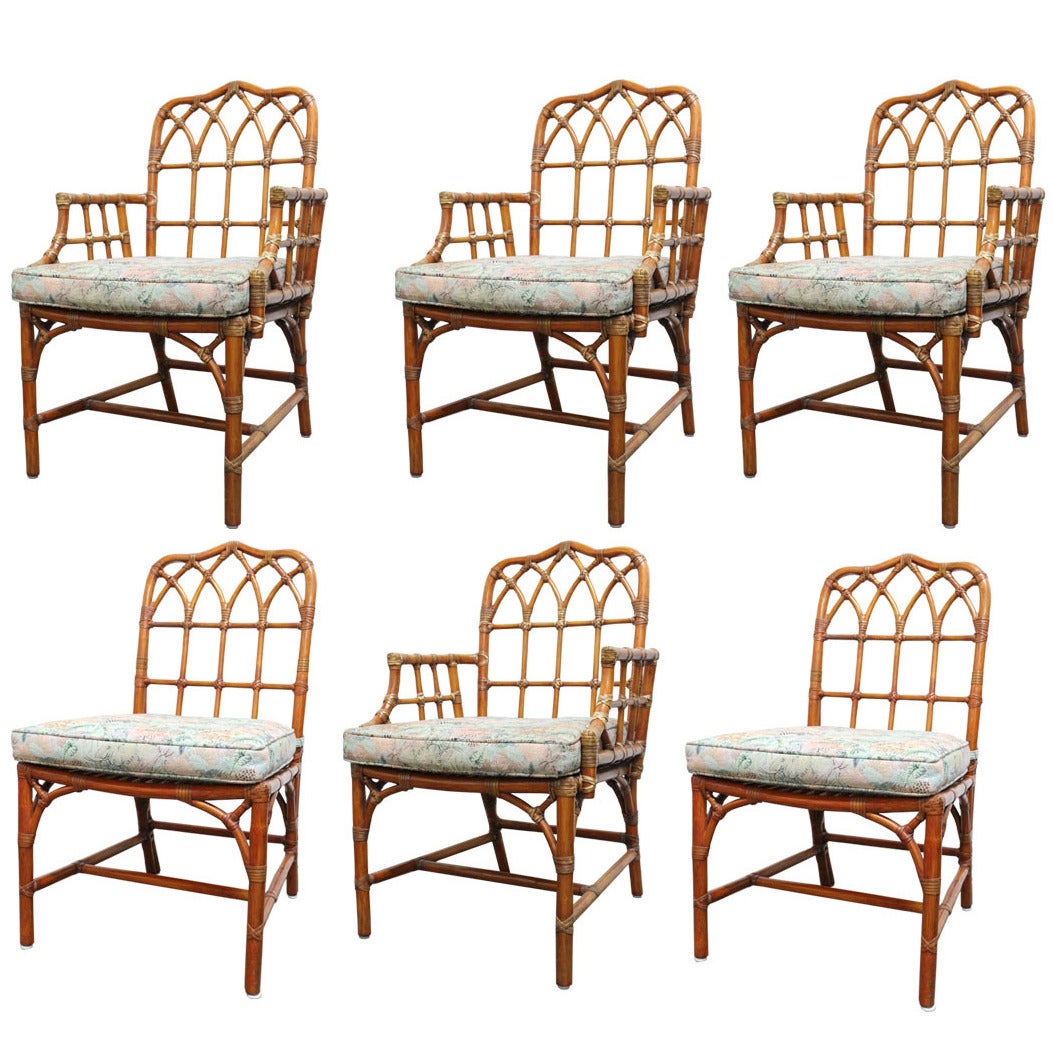 Set of Six McGuire Dining Chairs