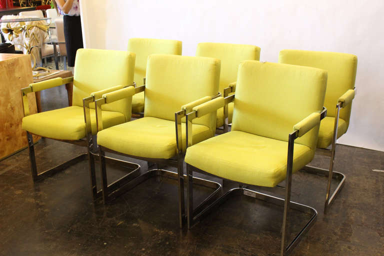 Late 20th Century Set of Six Milo Baughman Dining Chairs
