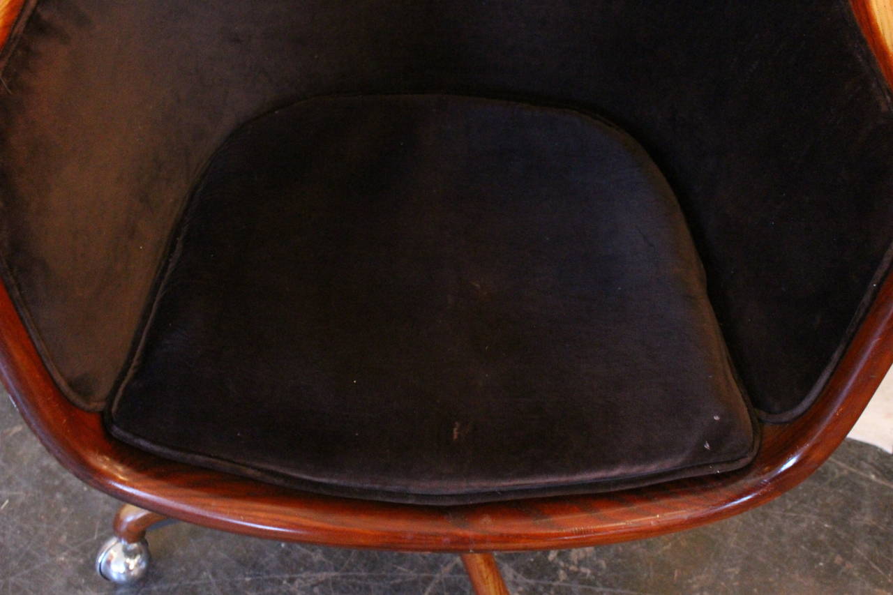 20th Century 1970s Velvet Desk Chair by Ward Bennett