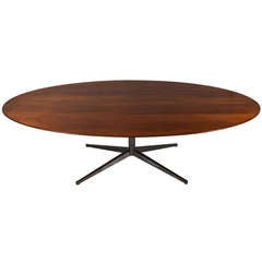 Walnut Eight Foot Oval Dining Table by Florence Knoll