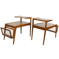 Pair Danish Teak Side Tables by Kurt Ostervig