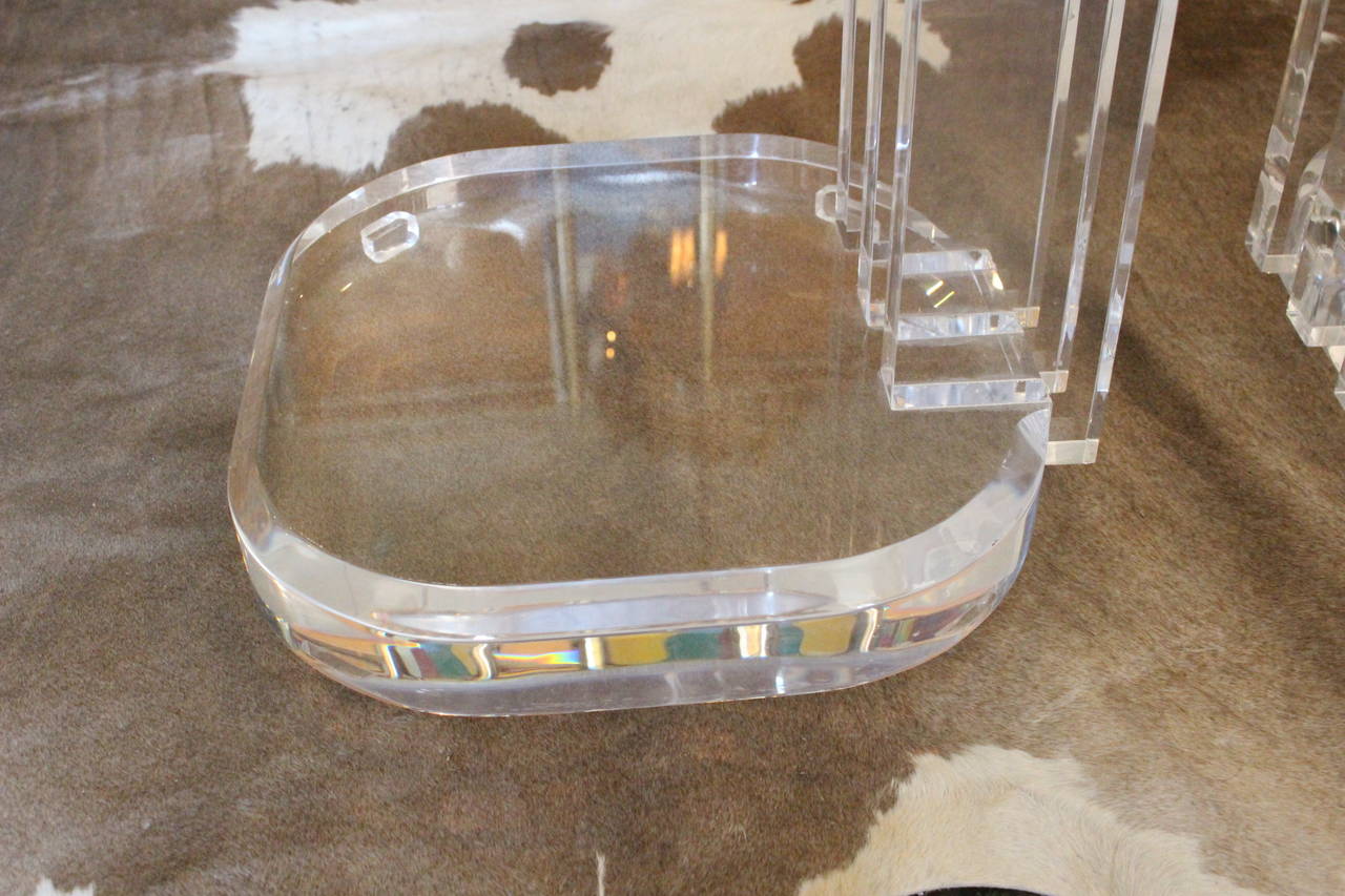 Pair of Lucite Side Tables 4
