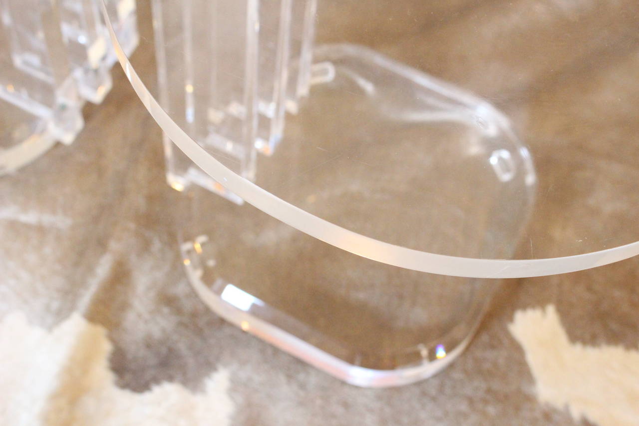 Pair of Lucite Side Tables 1