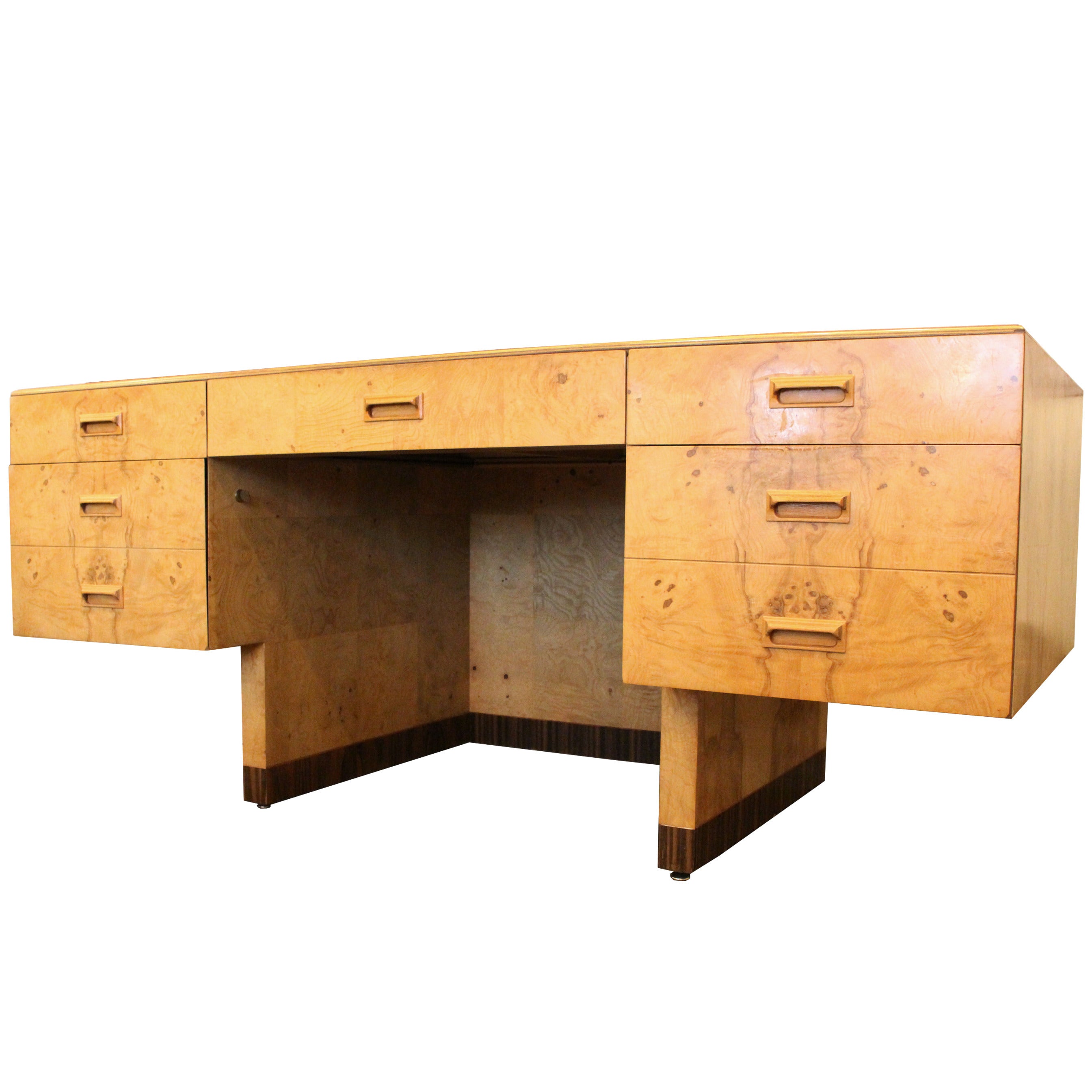 Burl Wood Executive Desk by Henredon