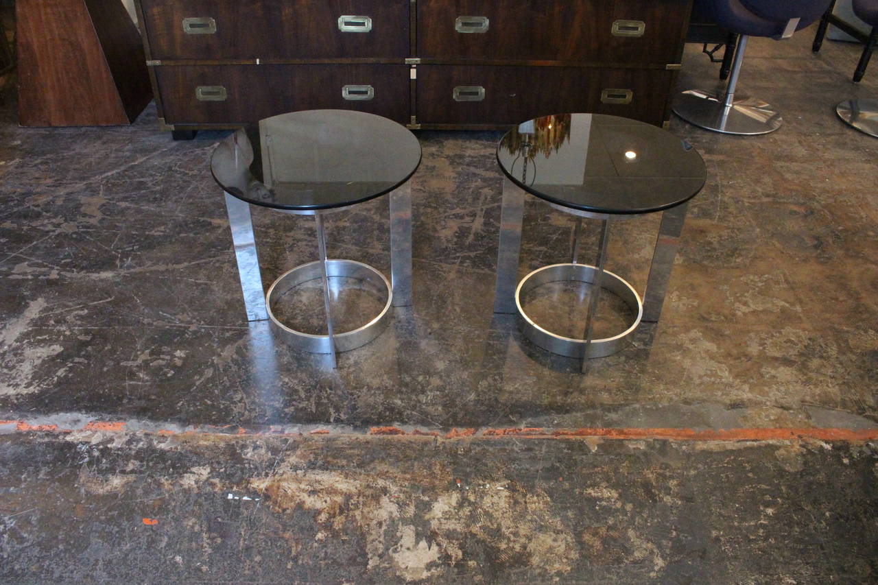 Pair of 1970s French Disco Side Tables In Good Condition In Dallas, TX