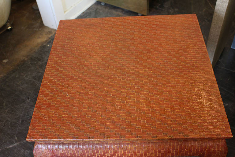 Pair Grasscloth Side Tables by Baker In Good Condition In Dallas, TX