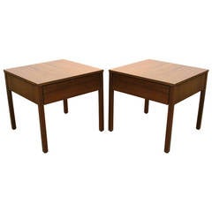 Pair Florence Knoll Walnut Side Tables