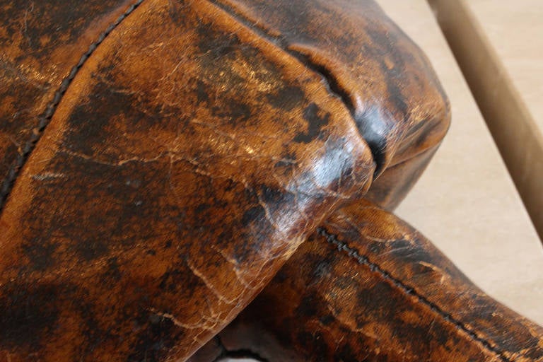leather turtle footstool