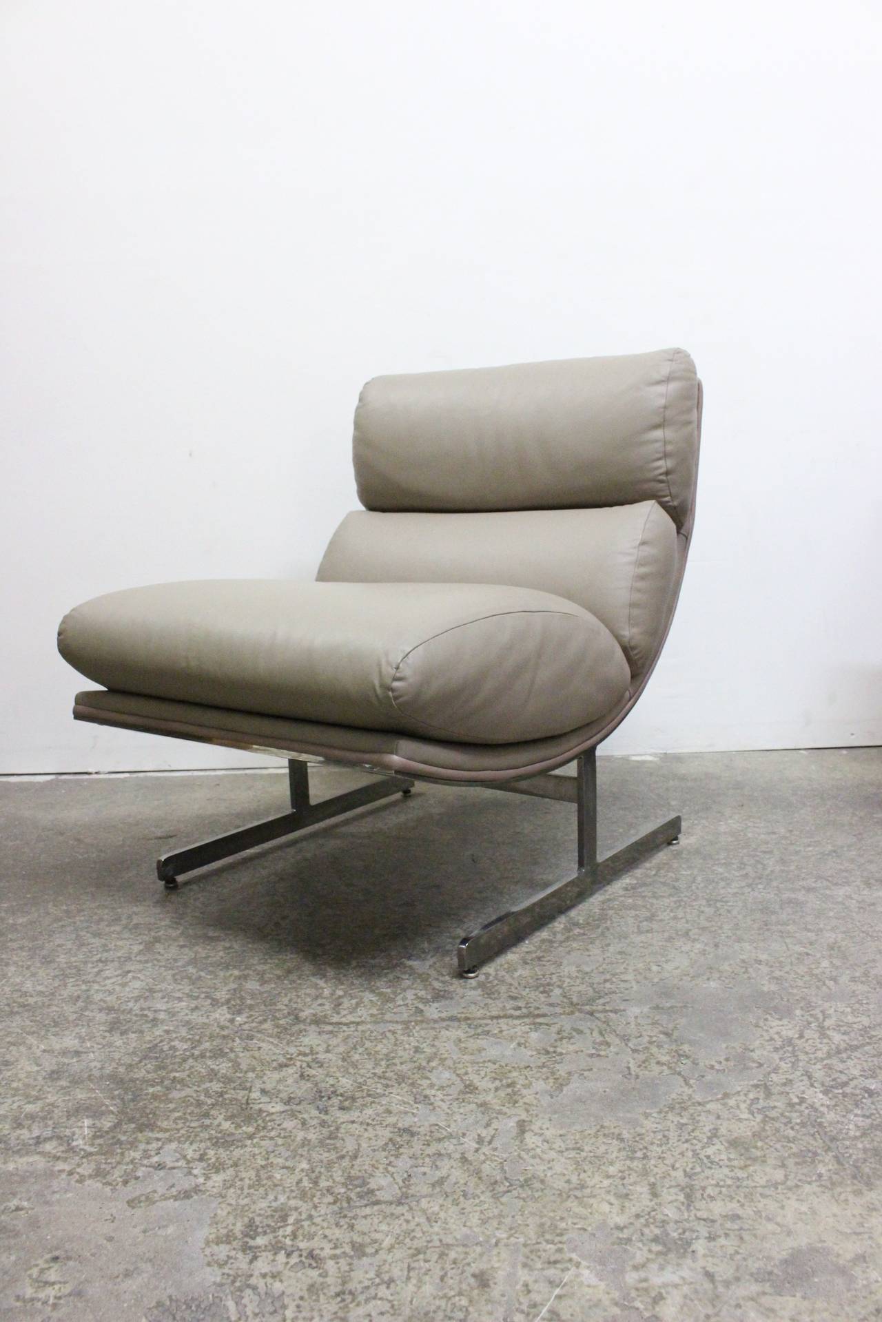 Pair of leather chairs by Kipp Stewart for Directional.