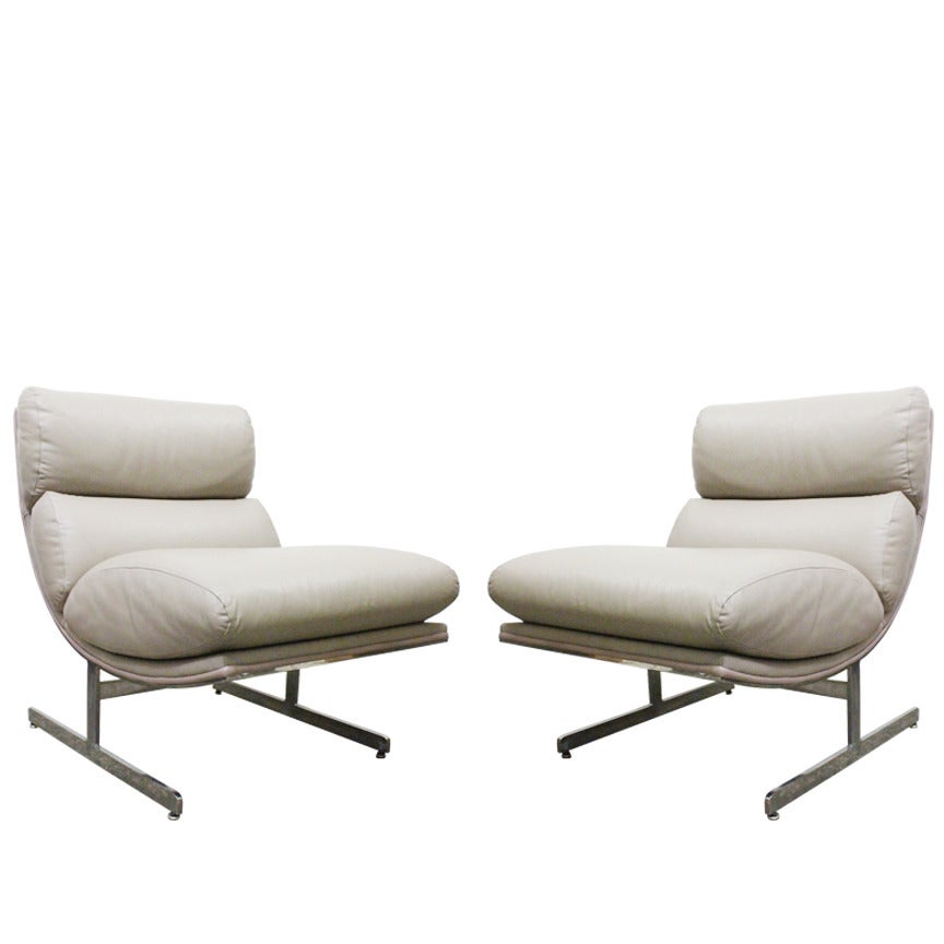 Pair of Leather Chairs by Kipp Stewart for Directional