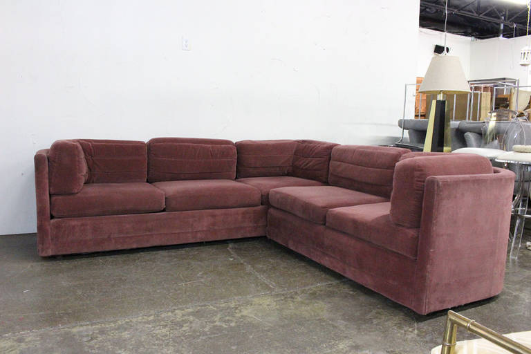 L-Shaped Sectional Sofa in the Style of Milo Baughman In Good Condition In Dallas, TX