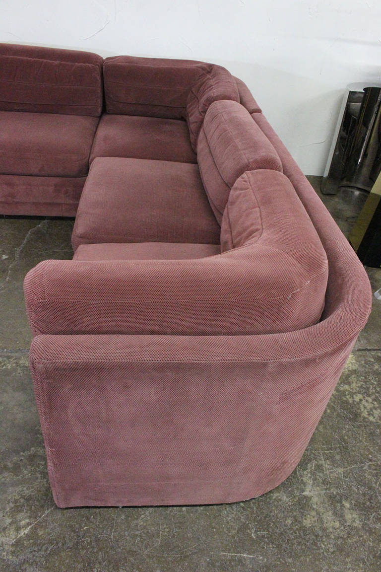 20th Century L-Shaped Sectional Sofa in the Style of Milo Baughman