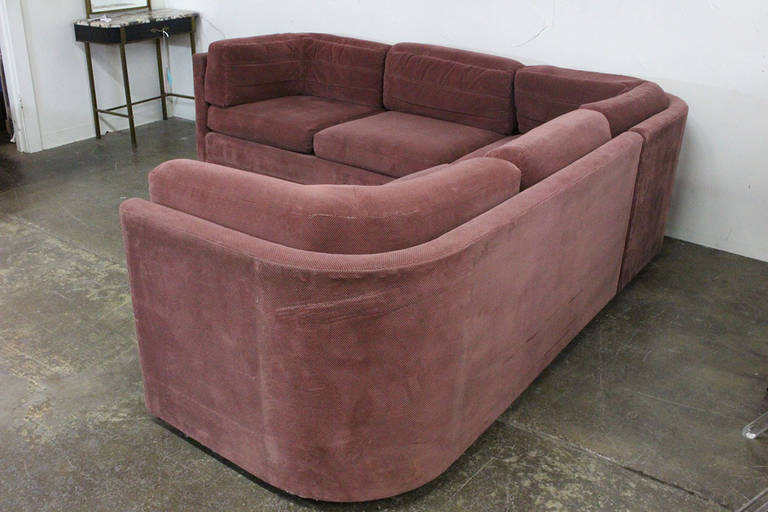 L-Shaped Sectional Sofa in the Style of Milo Baughman 2