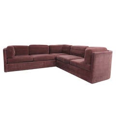 L-Shaped Sectional Sofa in the Style of Milo Baughman