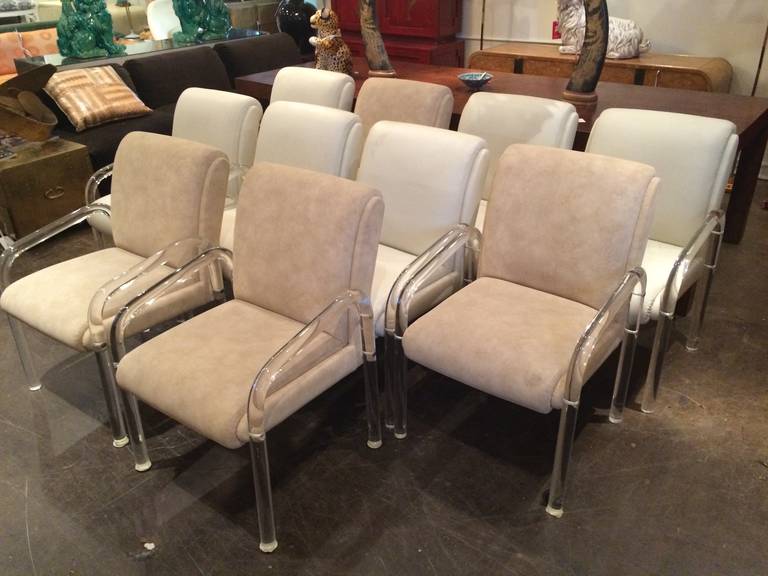 Set of Ten Lion in Frost Lucite Chairs