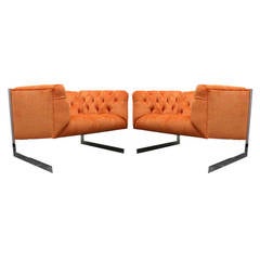 Pair of Milo Baughman Cantilever Chairs
