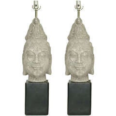 Pair Goddess Lamps In the Style of James Mont