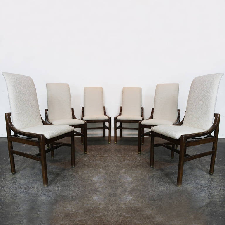 Set of Six Henredon Dining Chairs in Walnut In Good Condition In Dallas, TX