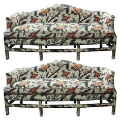 Custom Camel Back Sofa with Down Cushion