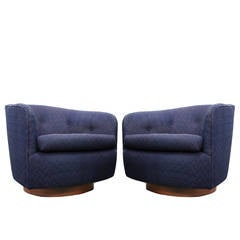 Pair of Milo Baughman Swivel Chairs