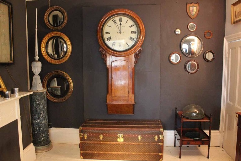 Huge Oak Casted Victorian Wall Clock  For Sale 4