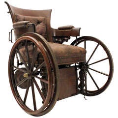Antique Victorian Mahogany Wheel Chair