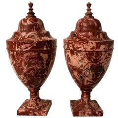A Pair of Scagliola Classical Urns 