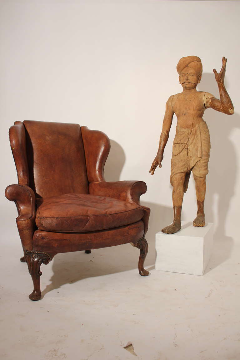 19th Century Carved Indian Figure In Distressed Condition For Sale In Gloucestershire, GB