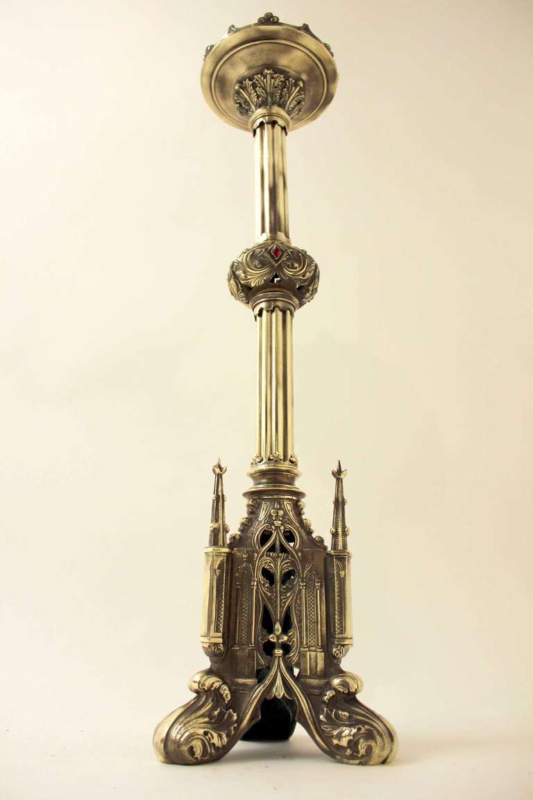 A Large 19th Century Gothic Revival Candle Stick