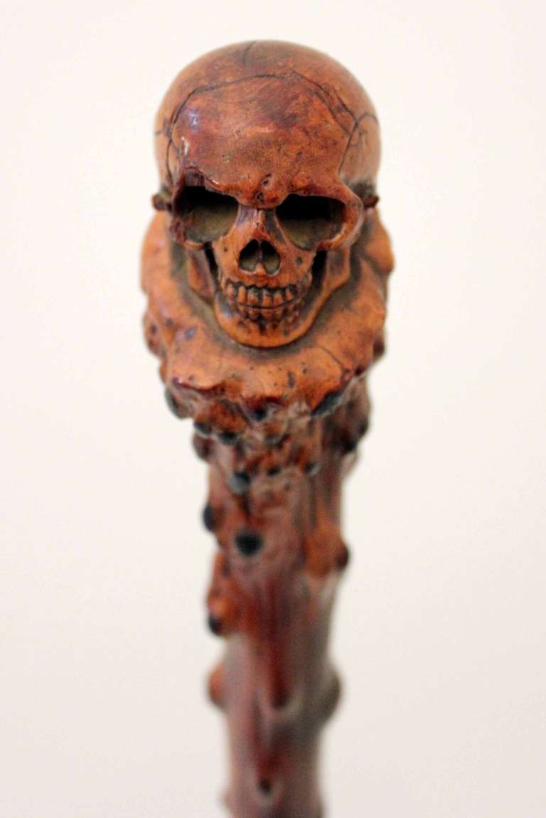 English 19th Century Skull Walking Stick