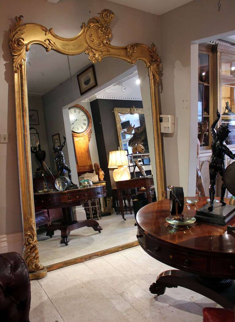 English Monumental 19th Century Overmantel Mirror For Sale