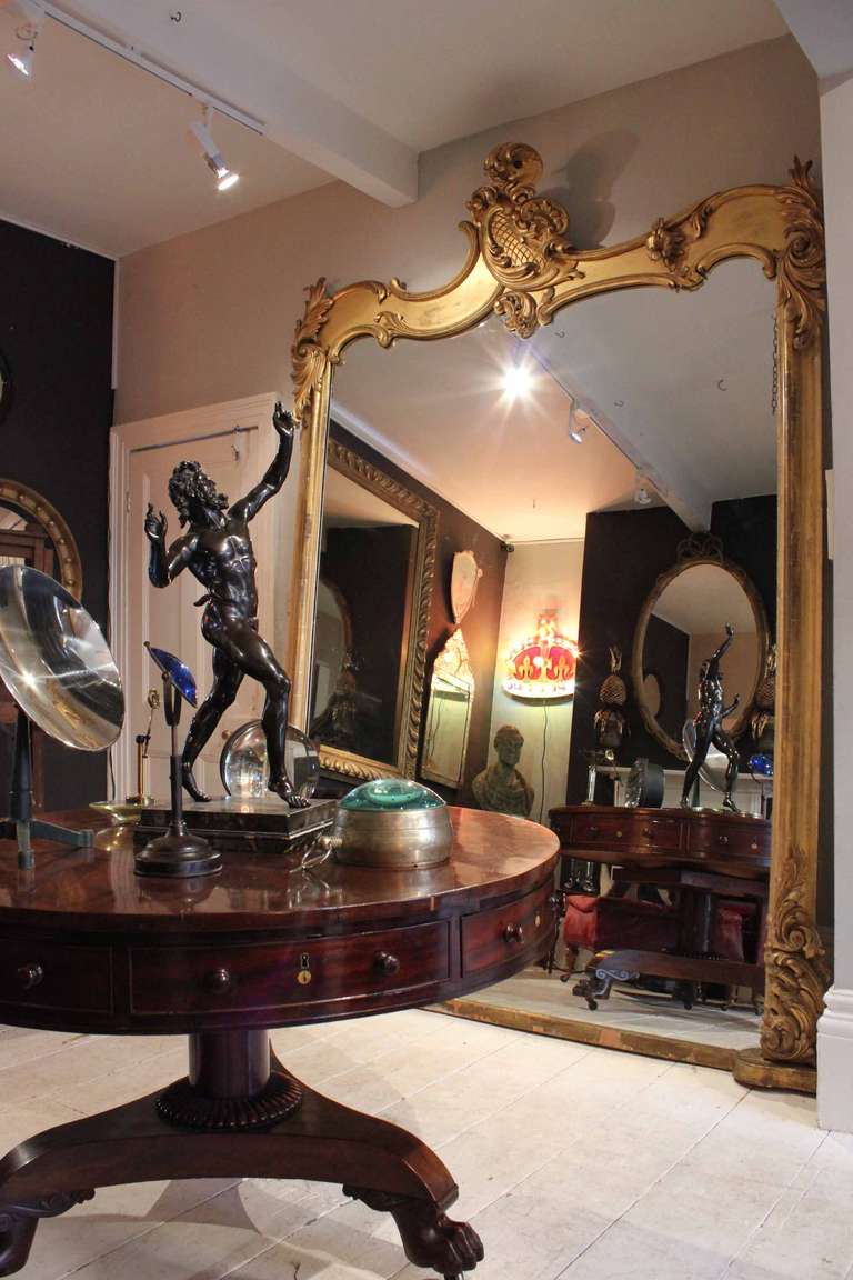 Monumental 19th Century Overmantel Mirror For Sale 5