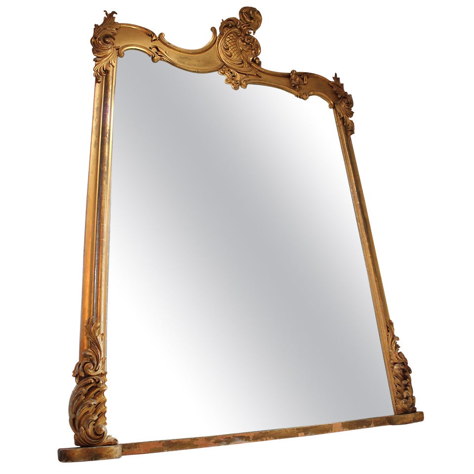 Monumental 19th Century Overmantel Mirror For Sale
