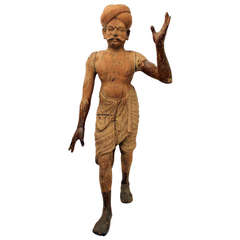 19th Century Carved Indian Figure