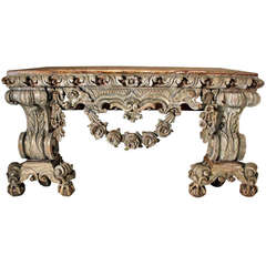 18th Century Venetian Carved Console Table