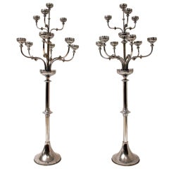 A Pair of Large 19th Century Gothic Revival Candlesticks 
