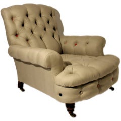 A Very Large 19Th Century Country House Buttoned Armchair