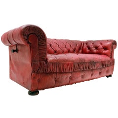 Antique A Large Country House Red Moroccan Chesterfield Sofa