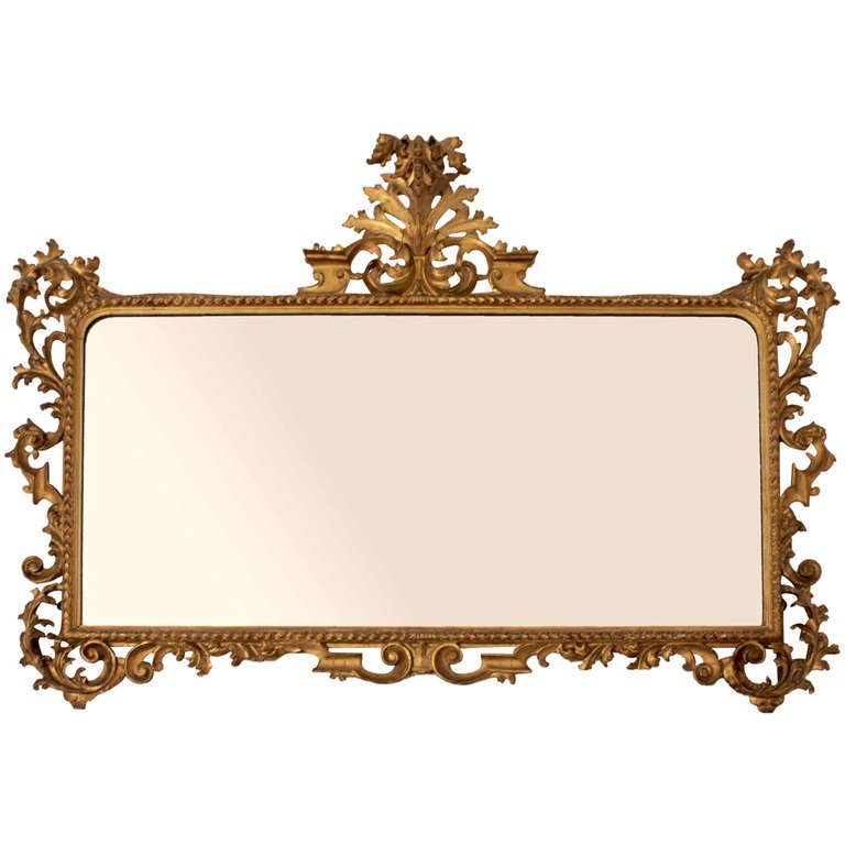 19th Century Florentine Overmantel Mirror For Sale