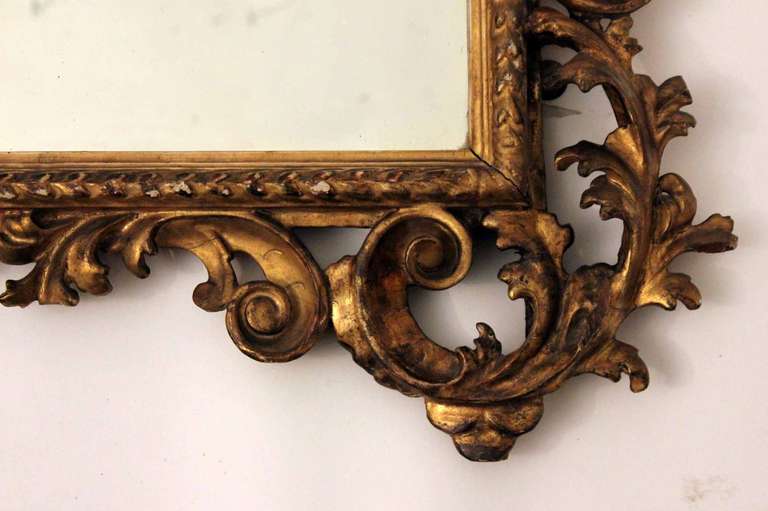 19th Century Florentine Overmantel Mirror In Distressed Condition For Sale In Gloucestershire, GB
