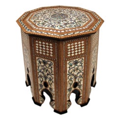 A Large Syrian Mother of Pearl Inlaid Octagonal Table