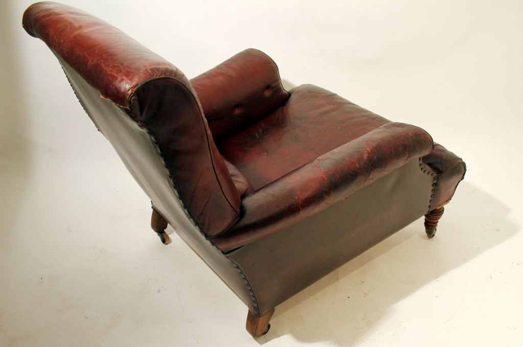 English Gentleman's Leather Library Chair 1