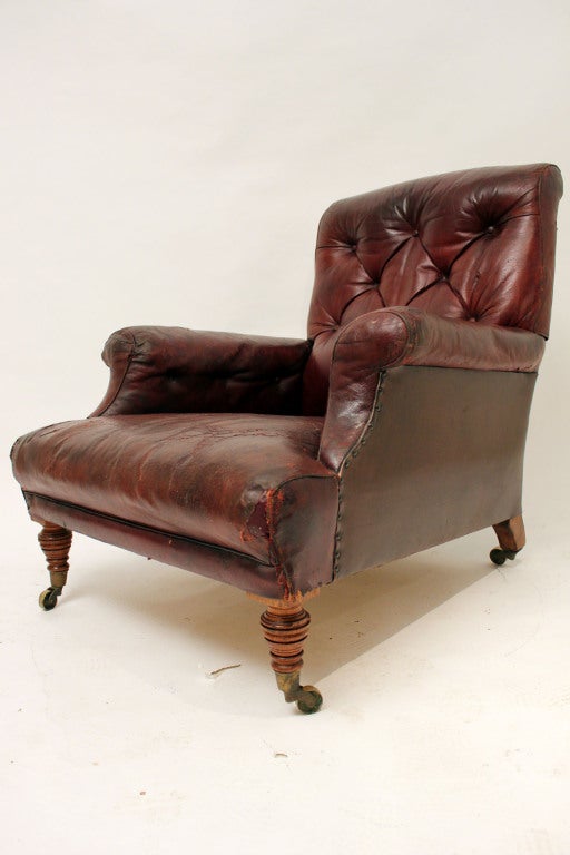 English Gentleman's Leather Library Chair 3