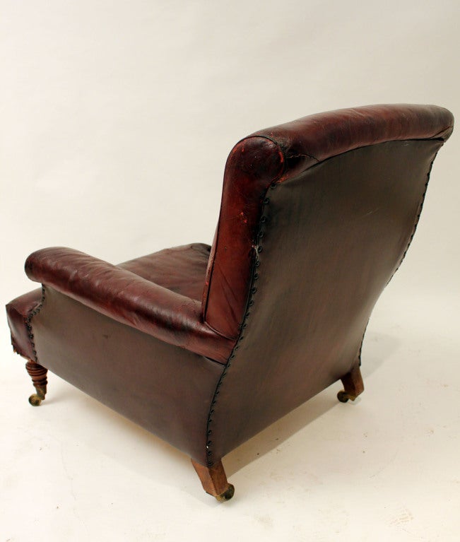 English Gentleman's Leather Library Chair 4