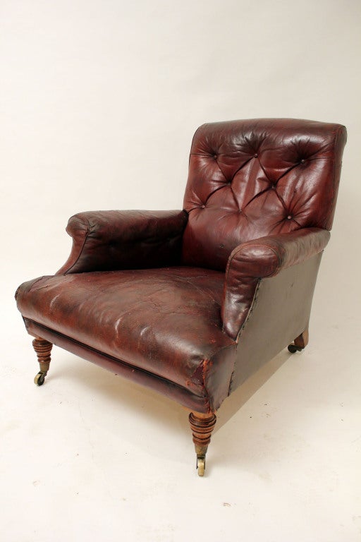 English Gentleman's Leather Library Chair 5