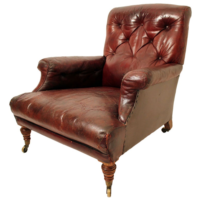 English Gentleman's Leather Library Chair