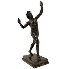 Large Scale 19th Century Bronze The Dancing Faun