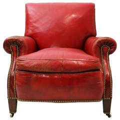 Red Leather Club Chair